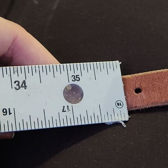 J crew vintage brown leather and canvas webbing belt - Picture 4 of 13